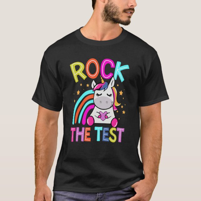 Camiseta Rock The Test Teacher Test Day Testing Day Studen (Anverso)