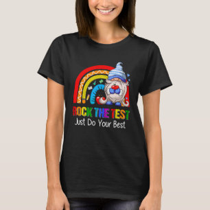 Camiseta Rock The Test Teacher Testing Day Gnomes Arcoiris