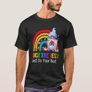 Camiseta Rock The Test Teacher Testing Day Gnomes Arcoiris