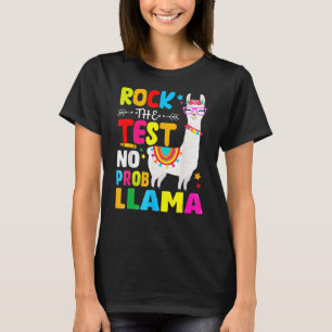 Camiseta Rock The Test Teacher Testing Day No Prob Llama Fo