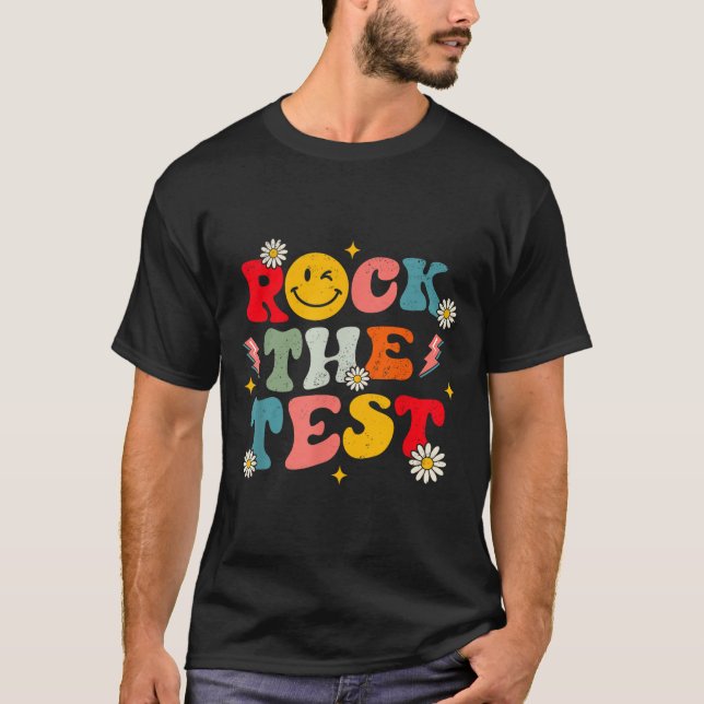 Camiseta Rock The Test Testing Day Retro Motivational Teach (Anverso)