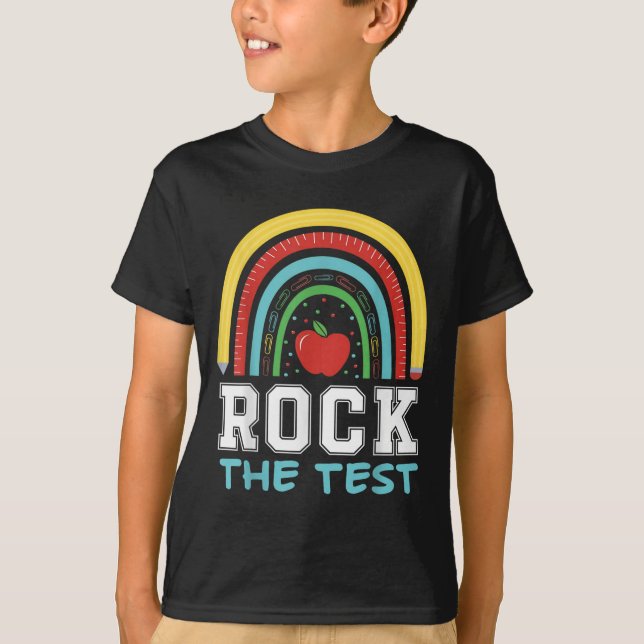 Camiseta Rock The Test Testing Day Retro Motivational Teach (Anverso)