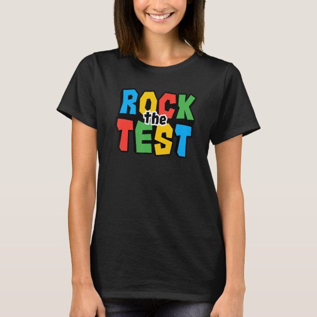 Camiseta Rock The Test Testing Day Retro Motivational Teach (Anverso)