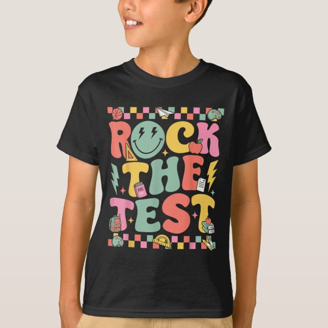 Camiseta Rock The Test Testing Day Retro Motivational Teach (Anverso)