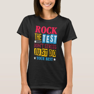 Camiseta Rock The Test Testing Day Retro Motivational Teach