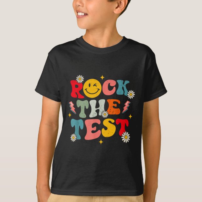 Camiseta Rock The Test Testing Day Retro Motivational Teach (Anverso)