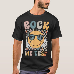 Camiseta Rock The Test Testing Day Retro Sonrisa Face Teach