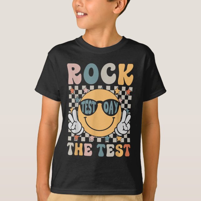 Camiseta Rock The Test Testing Day Retro Sonrisa Face Teach (Anverso)