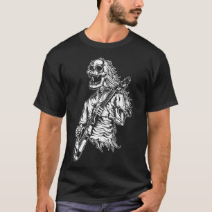 Camiseta Rock vintage N Roll Skeleton Guitar