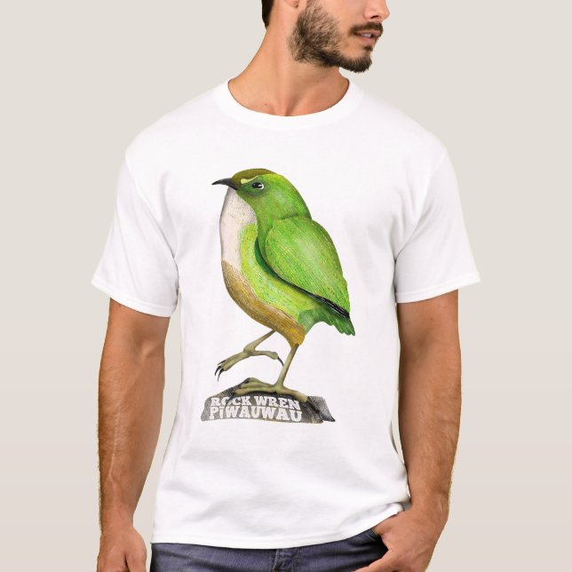 Camiseta Rock Wren piwauwau NZ BIRD (Anverso)