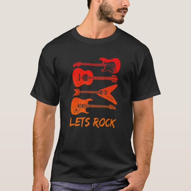 Camiseta Rock y guitarra retro masculino Prem (Anverso)