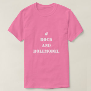 Camiseta Rock y Rolemodel blanco editable.