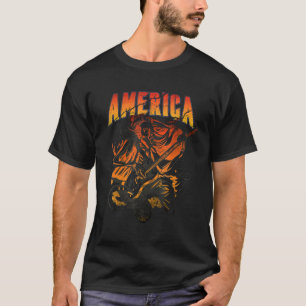 Camiseta Rock y Roll America Skeleton Guitar ROC