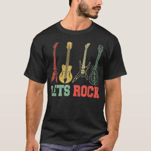 Camiseta Rock Y Roll Guitar Retro