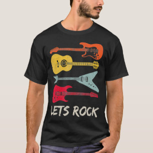 Camiseta Rock y Rollo Guitarra Retro Regalo Hombres Mujeres