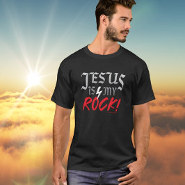 Camiseta Rock y Rollo T-sh personalizado "Jesús es mi roca"