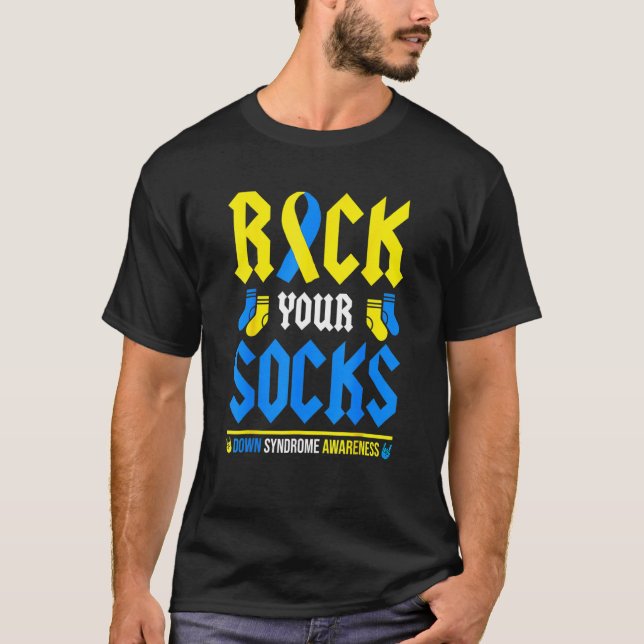 Camiseta Rock Your Socke World Down Syndrome Awareness Day (Anverso)