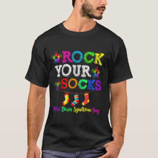 Camiseta Rock Your Socks World Down Syndrome Gift friends