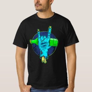Camiseta Rock zombi a mano con Tattoo Holding Beer T-Shi