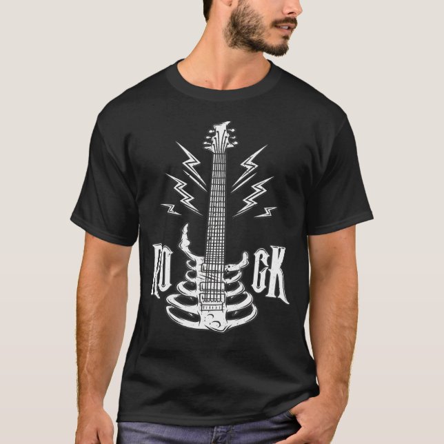 Camiseta Rockabilly 1950 Sock Hop Skeleton Rock N Roll (Anverso)