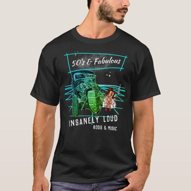 Camiseta Rockabilly 50's y fabulosa música Hot Rod (Anverso)