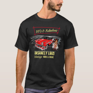 Camiseta Rockabilly 50's y fabulosa música roja Car Rod 