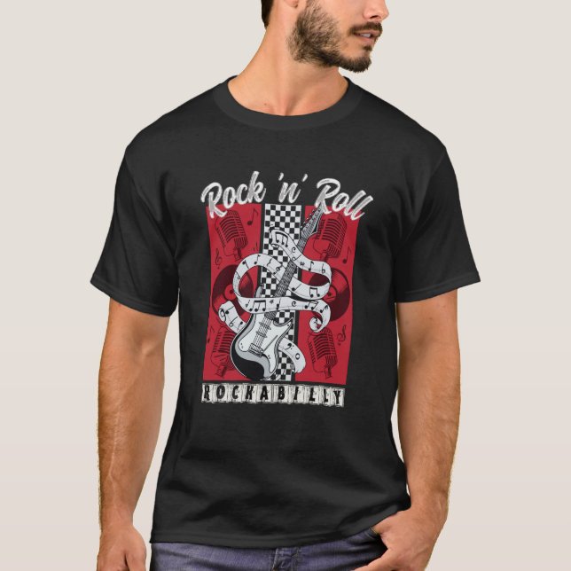Camiseta Rockabilly Clothing Rock N Roll Swing Greaser 50 (Anverso)