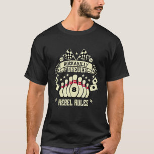 Camiseta Rockabilly de bolos retro vintage para hombres de