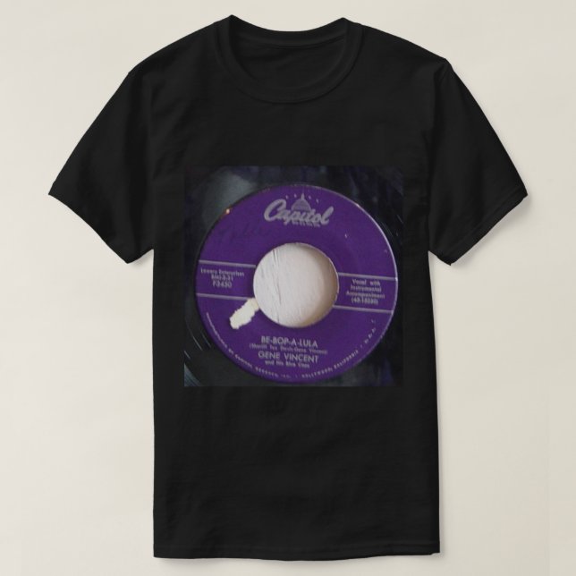 Camiseta Rockabilly, Gene Vincent, Be Bop A Lula, 45 (Diseño del anverso)