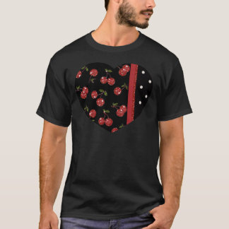Camiseta Rockabilly Muy cerezas Cerezas Negro