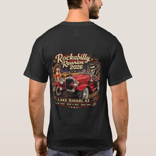 Camiseta Rockabilly Reunion 2026 tumbler (Reverso)
