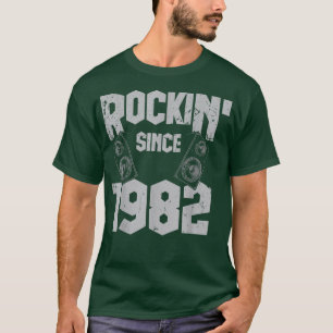 Camiseta Rockeando Desde 1982 Fan de Música Rock Vintage 40