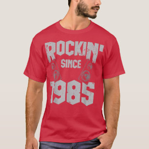 Camiseta Rockeando Desde 1985 Fan de la Música Rock Vintage