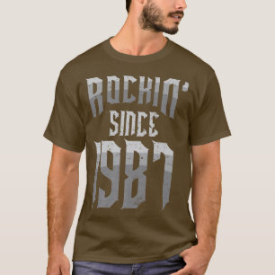 Camiseta Rockeando Desde 1987 Fan de la Música Rock Vintage