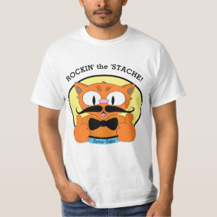 Camiseta ¡Rockeando el bigote! Señor Gato™ Gato de Dibujos 