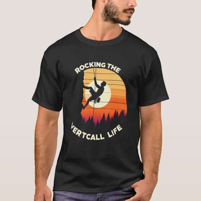 Camiseta Rockear la vida vertical | Rock Climber (Anverso)
