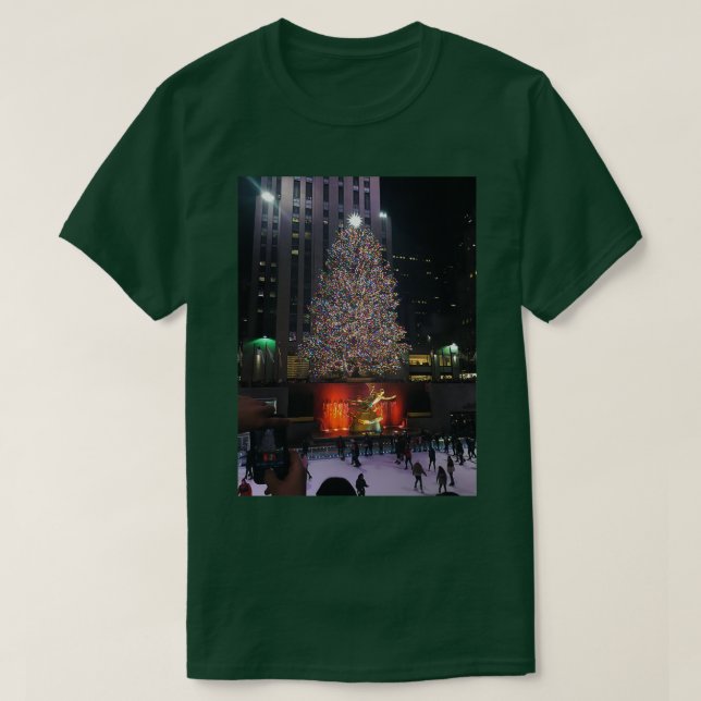 Camiseta Rockefeller Center Christmas Tree Scene (Diseño del anverso)