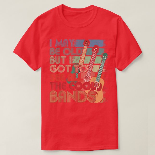 Camiseta Rocker and Guitar Lover got to see all the cool Ba (Diseño del anverso)