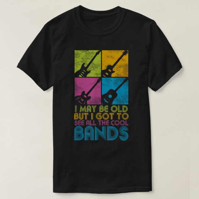 Camiseta Rocker and Guitar Lover got to see all the cool Ba (Diseño del anverso)