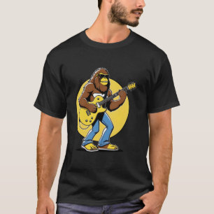 Camiseta Rocker Bigfoot Sasquatch Ama Rock N Roll Sunglas