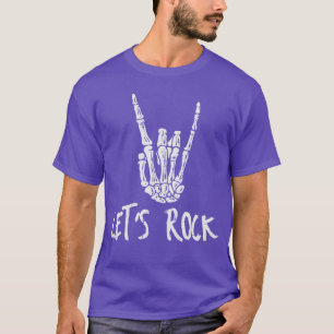 Camiseta Rocker de esqueleto Mano Música Punk Rock Hombres 