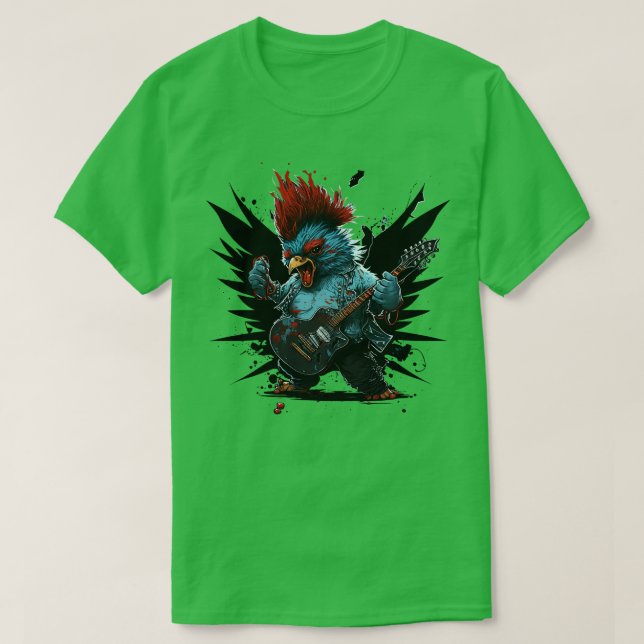 Camiseta Rocker de pollo 10 (Diseño del anverso)