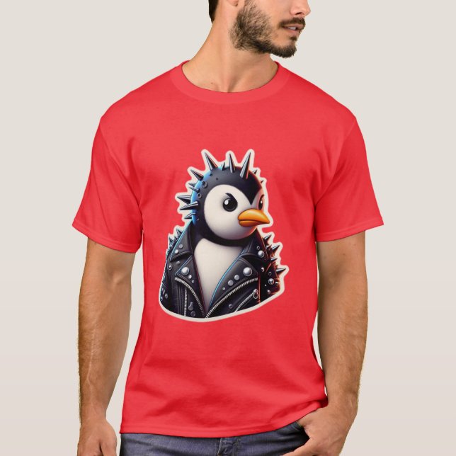 CAMISETA ROCKER DE PUNK PENGUINO 13 (Anverso)