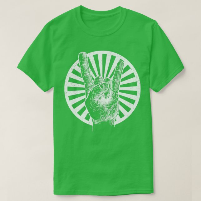 Camiseta Rocker Devil Horns Hand Gesture Heavy Metalizado R (Diseño del anverso)