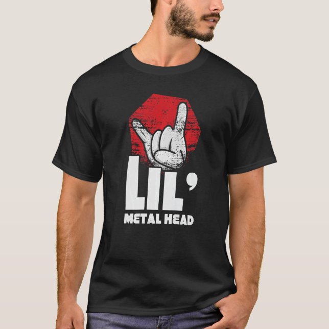 Camiseta Rocker Hand Metalizado Rótulo Rock Rock Lover Litt (Anverso)