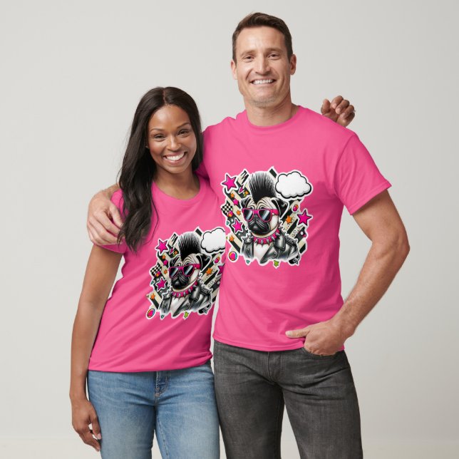 Camiseta ROCKER-PUG 8 DE punk (Unisexo)