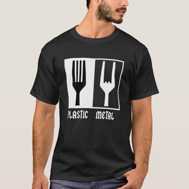 Camiseta Rocker Rock Metalizado Plastic Fork Rock (Anverso)