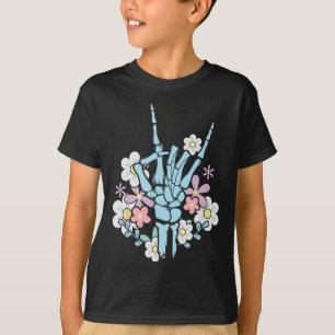 Camiseta Rocker Skeleton Cap Skater Guay Halloween Punk Roc