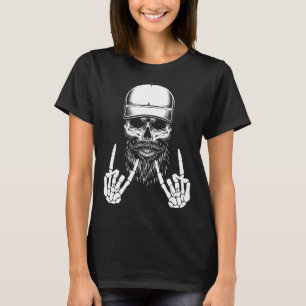 Camiseta Rocker Skeleton Cap Skater Guay Halloween Punk Roc