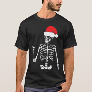 Camiseta Rocker Skeleton Mano Rock Sobre Disfraces Navidade